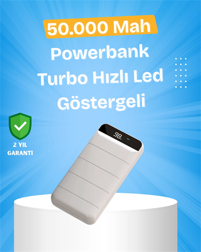 Çoklu Cihaz Uyumlu LED Ekranlı 50000 mAh Powerbank