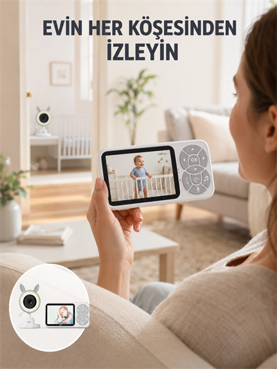 Çoklu Kamera Destekli Bebek İzleme Sistemi RGB Gece Lambalı Yeni Nesil