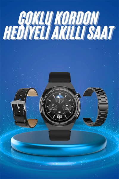 Çoklu Kordon Hediyeli Akıllı Saat Çağrı Cevaplama Müzik Dinleme Dokunmatik Ekran