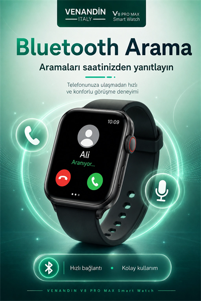 Çoklu Uygulama Destekli Bluetooth Akıllı Saat Dokunmatik Ekranlı Bildirim Özellikli