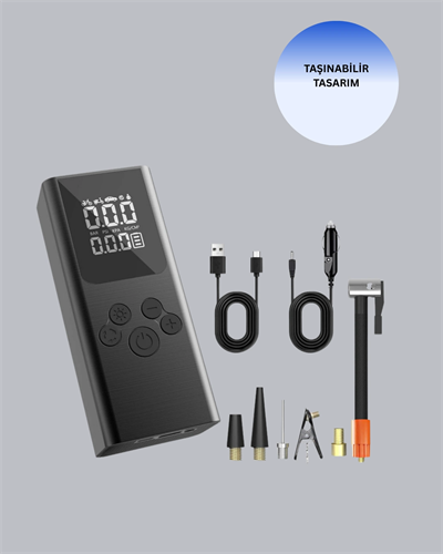 Çoklu Valf Adaptörlü Dijital Hava Pompası