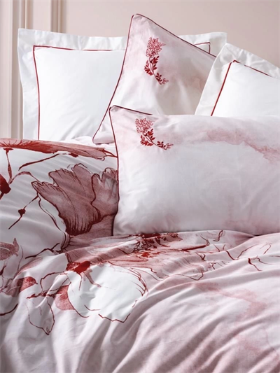 Cotton Box Çift Kişilik Elit Saten Nevresim Takımı Gules Kırmızı