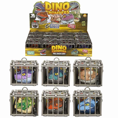 Crazoo Çek Bırak Kafesli Dinozor Araba ve Anahtarlık