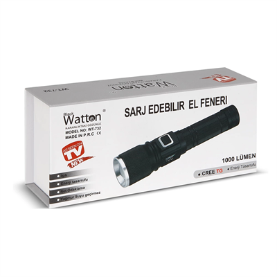 Cree Tg Led 1000 Lümen Göstergeli Fonksiyonel El Feneri  Wt-732