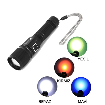 Cree Tg Led 1000 Lümen Göstergeli Fonksiyonel El Feneri Wt-732