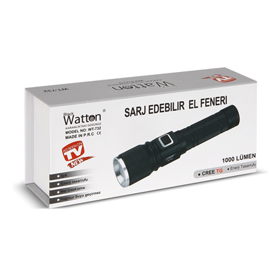 Cree Tg Led 1000 Lümen Göstergeli Fonksiyonel El Feneri Wt-732
