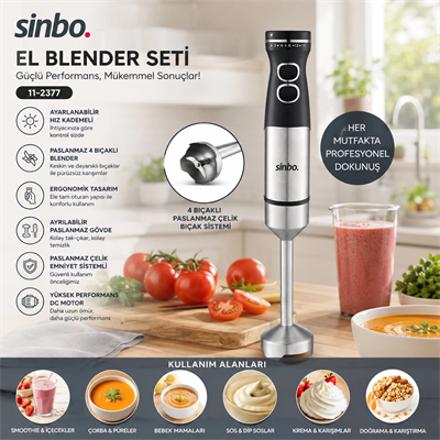 Çubuk El Blender Çelik Uçlu Dc Motor - 300w Shb-7511 Bx40
