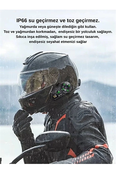 D2-6x 1000m Mesafeli 6 Kanallı İntercom Bluetooth Motosiklet Kask Kulaklığı İntercom Kulaklık