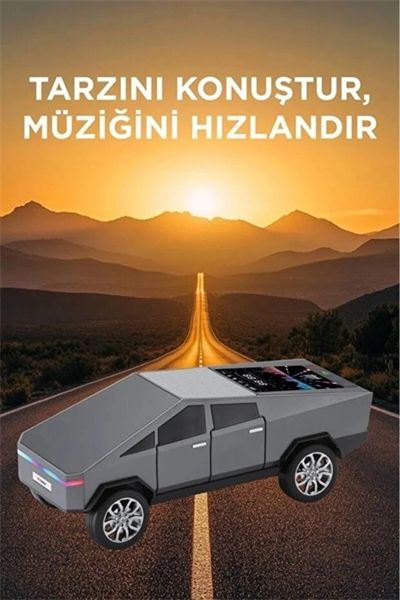 D68 Cyber Model Araba Tasarımlı Bluetooth Hoparlör 15w Güçlü Ses Rgb Led /tws/usb Gri