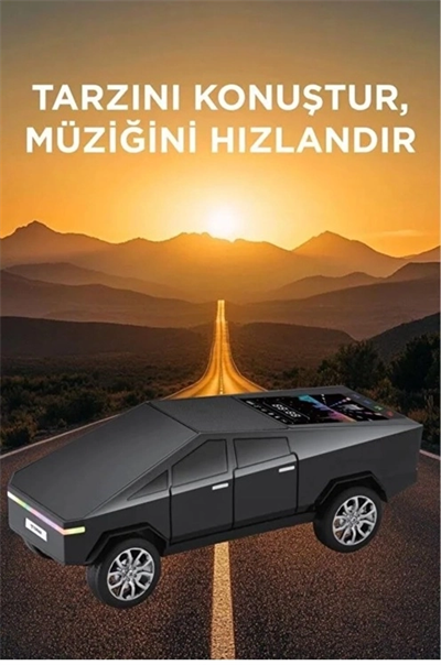 D68 Cyber Model Araba Tasarımlı Bluetooth Hoparlör 15w Güçlü Ses Rgb Led /tws/usb Siyah