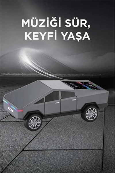 D68 Cyber Model Araba Tasarımlı Bluetooth Hoparlör 15w Güçlü Ses Rgb Led /tws/usb Gri