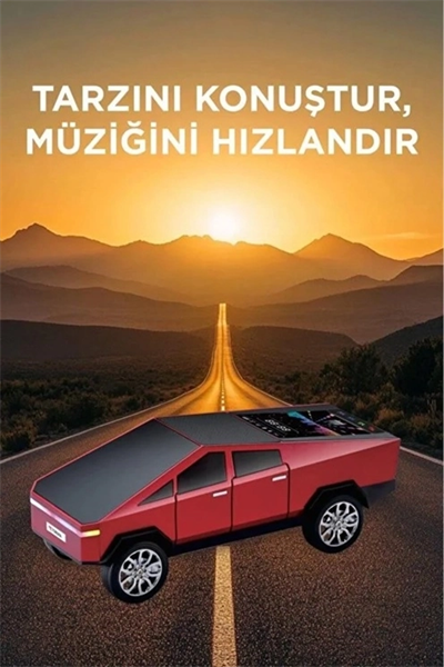 D68 Cyber Model Araba Tasarımlı Bluetooth Hoparlör 15w Güçlü Ses Rgb Led /tws/usb Kırmızı