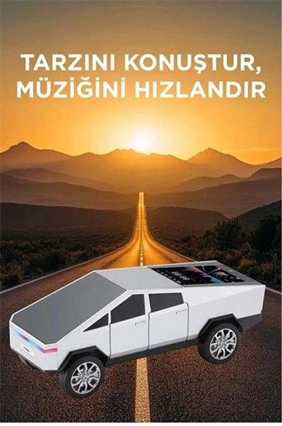 D68 Cyber Model Araba Tasarımlı Bluetooth Hoparlör 15w Güçlü Ses Rgb Led /tws/usb Beyaz