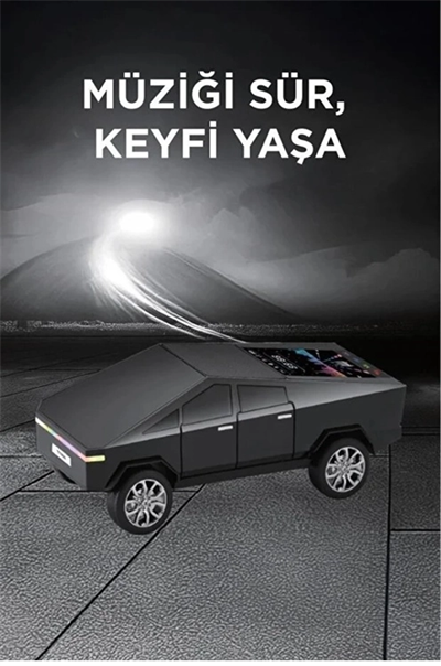 D68 Cyber Model Araba Tasarımlı Bluetooth Hoparlör 15w Güçlü Ses Rgb Led /tws/usb Siyah