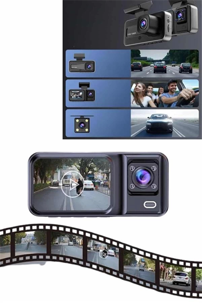 DVR Araç İçi Kamera Ön ve İç Kamera 2 İnç Ekranlı Çift Kamera