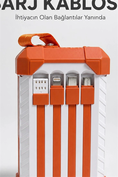 Dahili Kablolu 60000mAh Powerbank 22.5W Hızlı Şarj Type-C USB Çıkışlı Dijital Göstergeli BX-313567