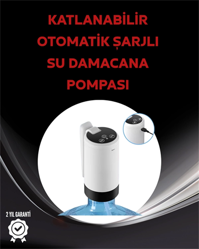 Damacana Üstü Akıllı Su Pompası | 3 Damacana Kullanım | 4W Güç | Micro USB Şarjlı | Katlanabilir & Taşınabilir