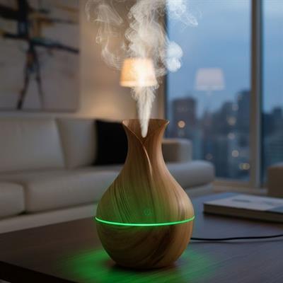 Damla Model Akasya Renk Hava Nemlendirici – Ultrasonik Soğuk Buhar Makinesi, LED Işıklı Masaüstü Oda Nemlendirici (3936)