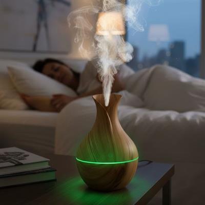 Damla Model Akasya Renk Hava Nemlendirici – Ultrasonik Soğuk Buhar Makinesi, LED Işıklı Masaüstü Oda Nemlendirici (3936)