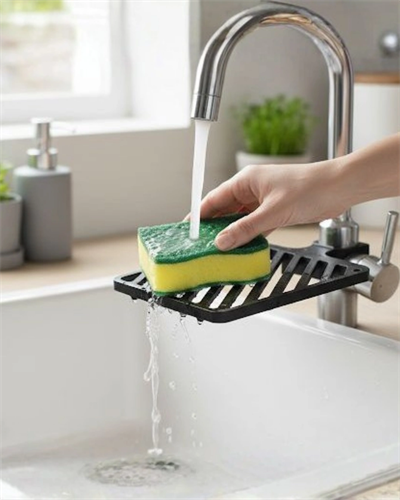 Damlama Tepsili Musluk Sünger Tutucu Tezgâh Üstü Düzenleyici