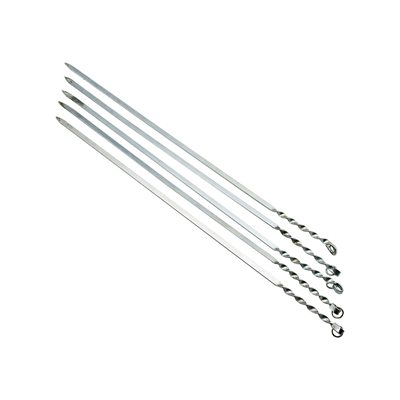 Dar Yassı Mangal Şişi - Burgulu Tasarım - 60 cm - Tavuk ve Kanat İçin