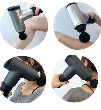 Darbeli Titreşimli Tabanca Masaj Aleti Kas Rahatlatıcı 4 Başlıklı Şarjlı Göbek Eritme Cihazı Zayıflama ve Selülit Giderme