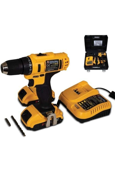 Darbeli kablosuz matkap 600 watt 14 volt anahtarsız mandren 3 akü 27 parça setli