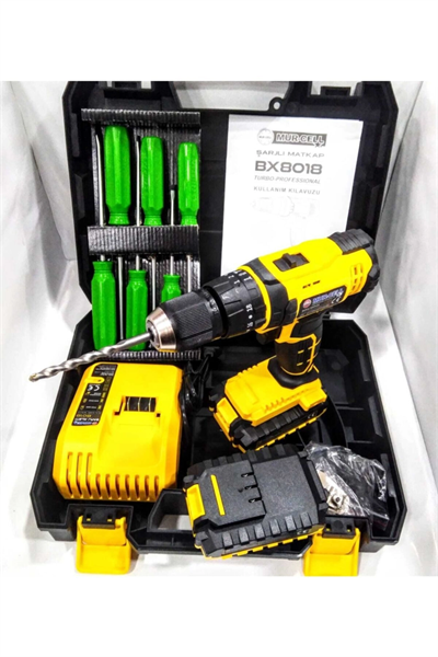 Darbeli şarjlı matkap 240 watt anahtarsız mandren 2 yıl garantili çantalı set - Var Taşıma Çantası