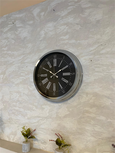 Dark Elegance 40 Cm Metal Krom Duvar Saati