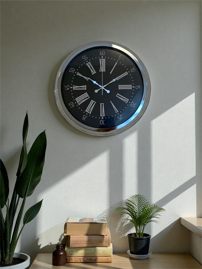 Dark Elegance 40 Cm Metal Krom Duvar Saati