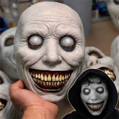Dehşet Gülüşlü Donuk Göz Efektli Korku Maskesi 22x18 Cm