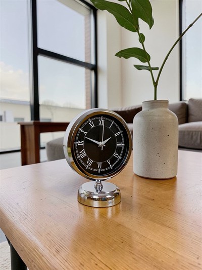 Dekoratif 25 x 20 Cm Metal Krom Zarif Masa Saati