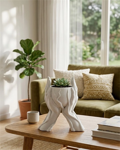 Dekoratif 3D El Tasarımlı Vazo Saksı Modern Ev Dekorasyon Aksesuarı