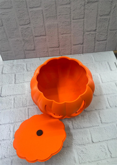 Dekoratif Balkabağı Şekerlik 21×15 cm Kapaklı Turuncu Kutu