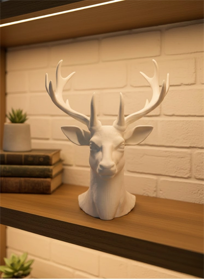 Dekoratif Beyaz Geyik Biblo Salon ve Raf Dekoru