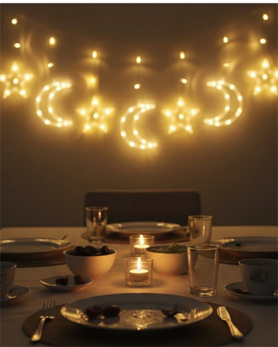 Dekoratif Büyük Ay Yıldız Ramazan Led Işık