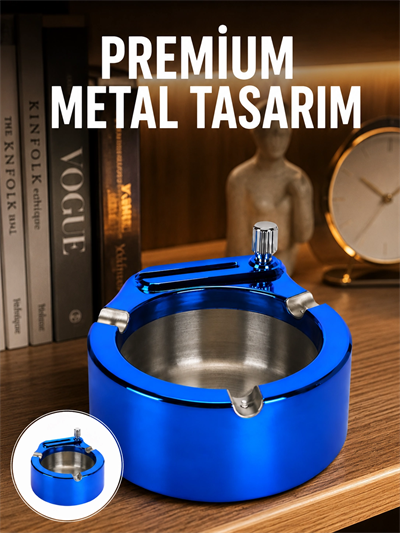 Dekoratif Çakmaklı Küllük Kolay Temizlenebilir Metal Yeni Nesil
