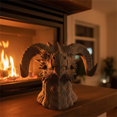 Dekoratif Ejderha Heykeli Özel Tasarım Mitolojik Figür 22x17 cm