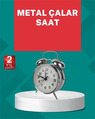 Dekoratif Gümüş Işıklı Alarmlı Masa Saati Sessiz Mekanizma