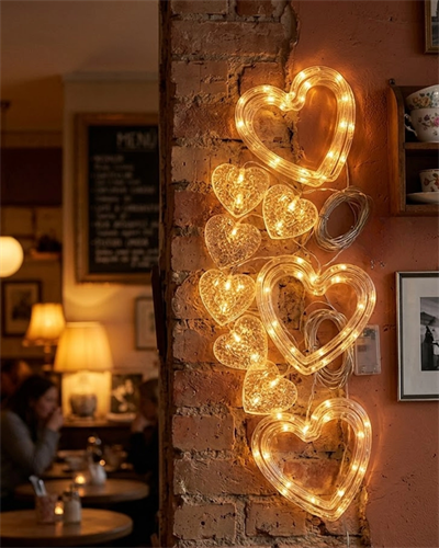 Dekoratif Kalp LED Neon Lamba Romantik Oda Balkon ve Masa Üstü Işığı