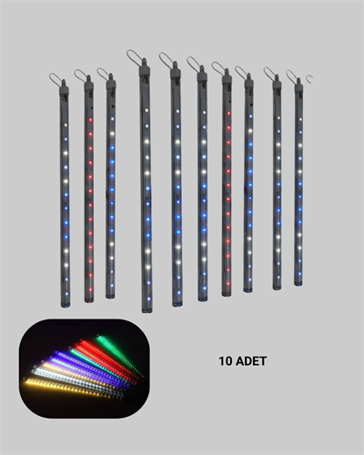 Dekoratif LED Meteor Işık 10’lu Çubuk Seti