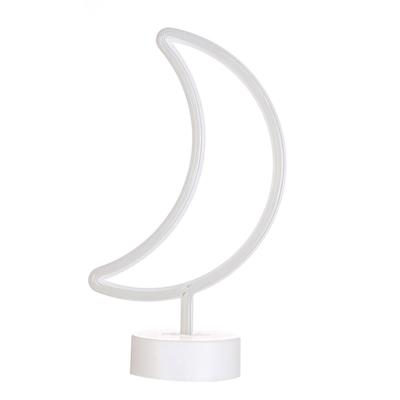 Dekoratif Pilli Ay Tasarımlı 3D Neon Led Masa Ve Gece Lambası (3936)