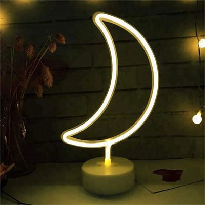 Dekoratif Pilli Ay Tasarımlı 3d Neon Led Masa Ve Gece Lambası Bx40