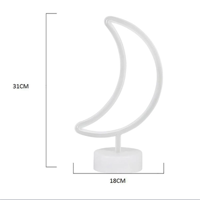 Dekoratif Pilli Ay Tasarımlı 3d Neon Led Masa Ve Gece Lambası Bx40