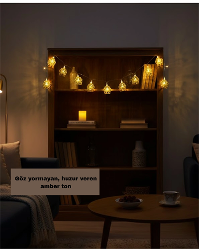 Dekoratif Ramazan LED Işık Pilli Cami Tasarımlı Zincir Aydınlatma Yeni Nesil