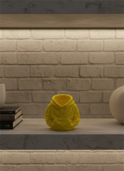 Dekoratif Sarı Hoodie Kalemlik 10x10 cm