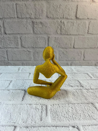 Dekoratif Sarı İnsan Figürü Modern Masa ve Raf Süsü