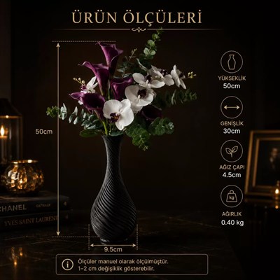 Dekorati̇f Sarmal Twi̇st Salon Oturma Odasi Vazo – Salon Dekoru Siyah
