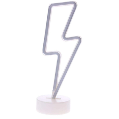 Dekoratif Şimşek Şeklinde Pilli Neon Led Lamba Süs Masa Lambası Bx40