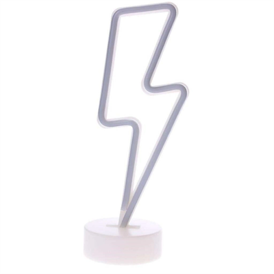 Dekoratif Şimşek Şeklinde Pilli Neon Led Lamba Süs Masa Lambası